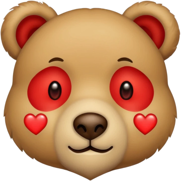 Teddy bear face with heart on the side emoji