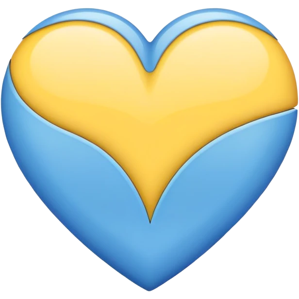 heart half yellow half blue emoji