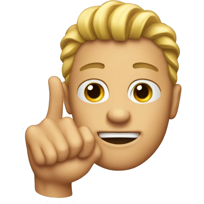 emoji showing off its jawline with finger emoji