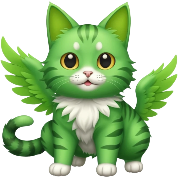 chat volant vert la droite emoji