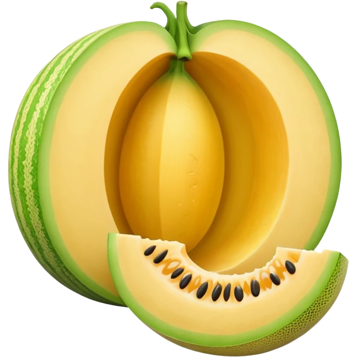 whole yellow melon with slice on right side  emoji