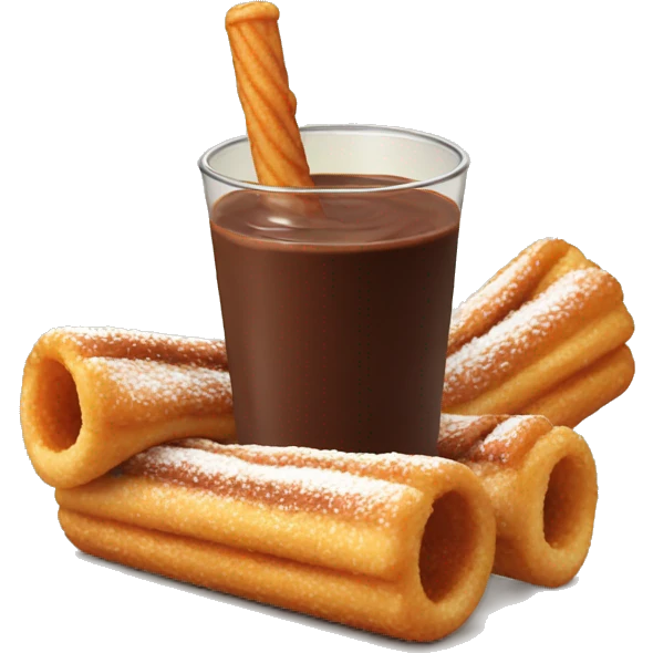 Churro with chocolate emoji