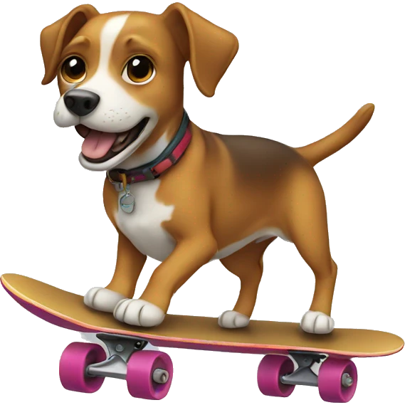 Dog skateboarding  emoji