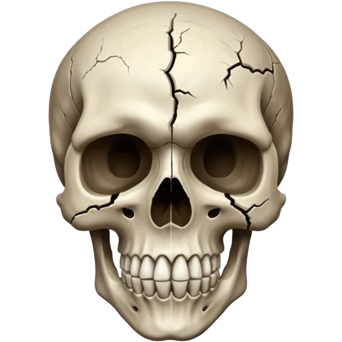 A skull with half turning to dust emoji