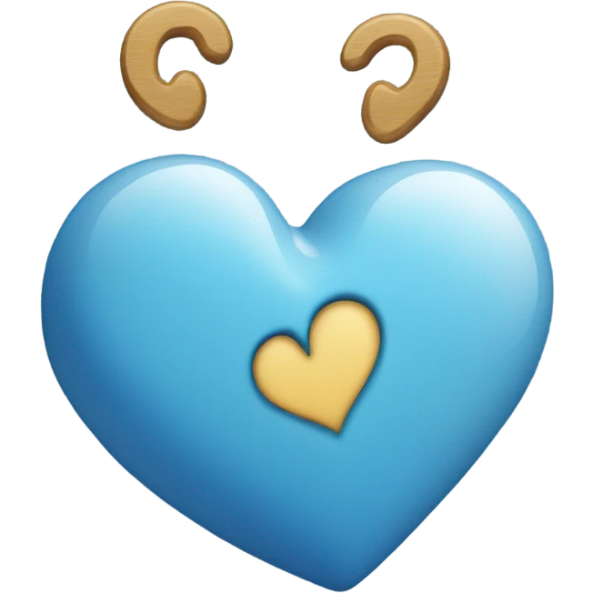Small blue heart next to large blue heart emoji