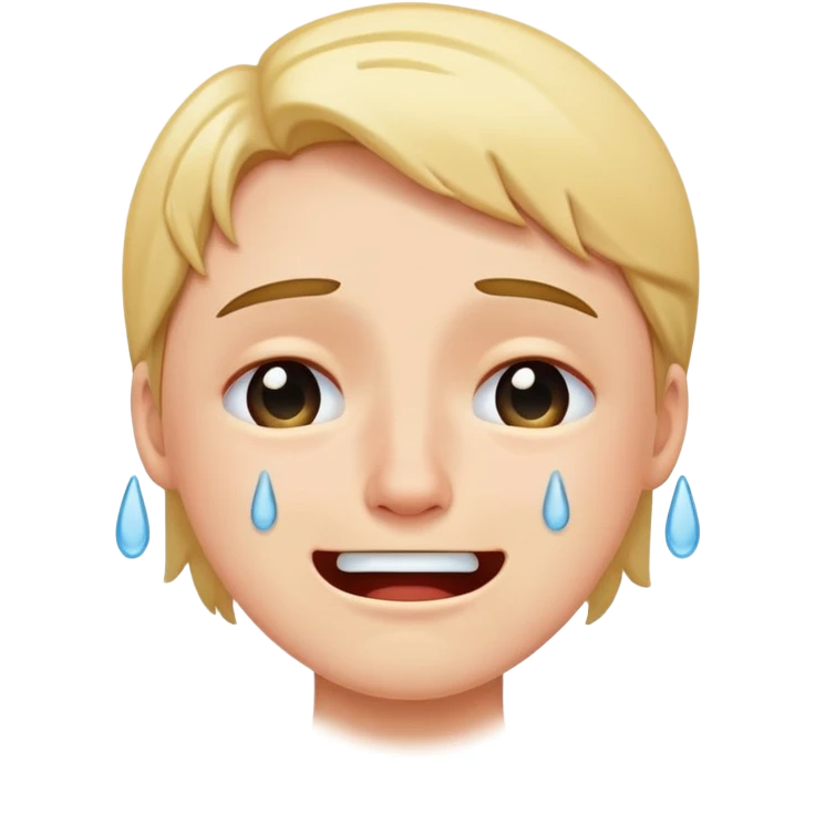 Crying while smiling  emoji