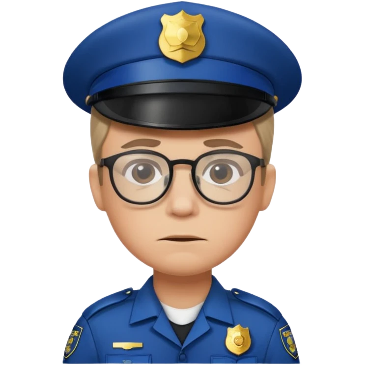 FROWN EXPRESSION WITH GLASSES POLICE emoji