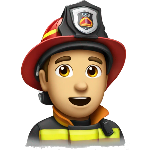 A fireman that is telling a lie emoji