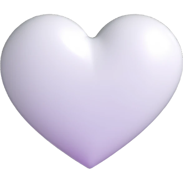 white heart glossy soft emoji