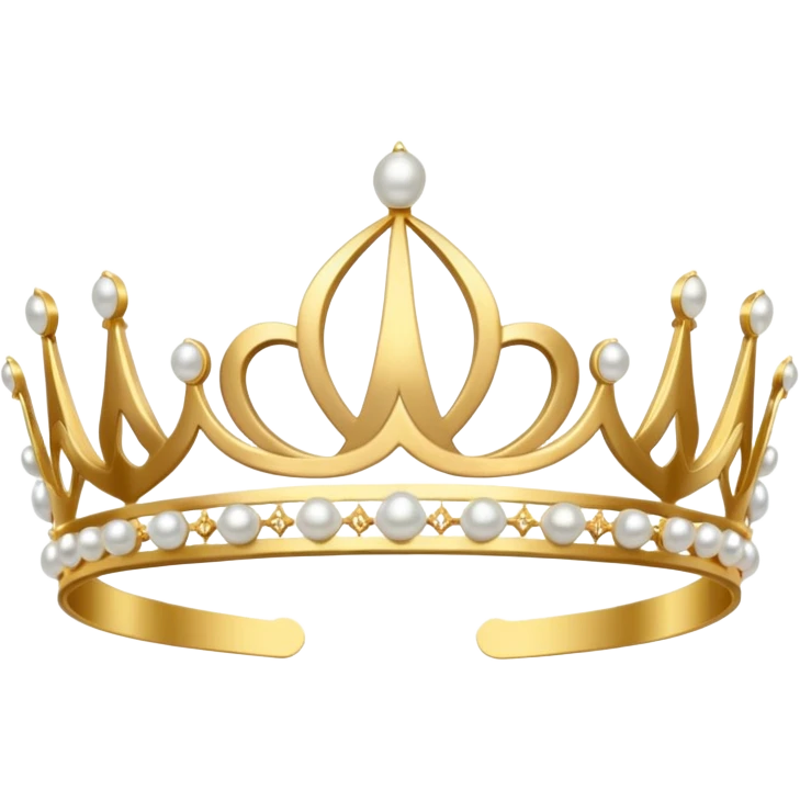 dainty gold tiara with pearls emoji