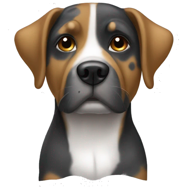 Dog with brindle color and white chest patch  emoji
