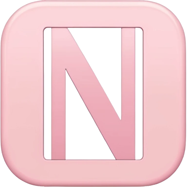 Netflix accurate aesthetic "N" logo in pastel pink emoji