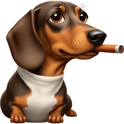 Weiner dog smoking  emoji