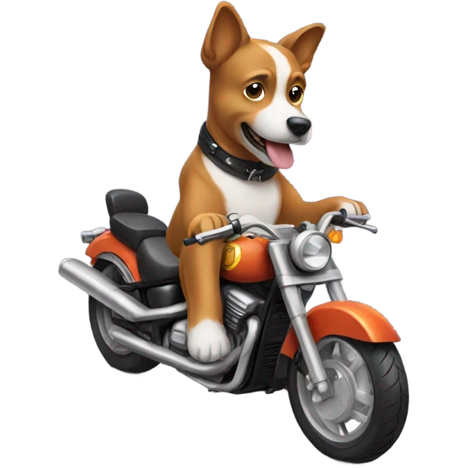 A dog riding a motorcycle emoji