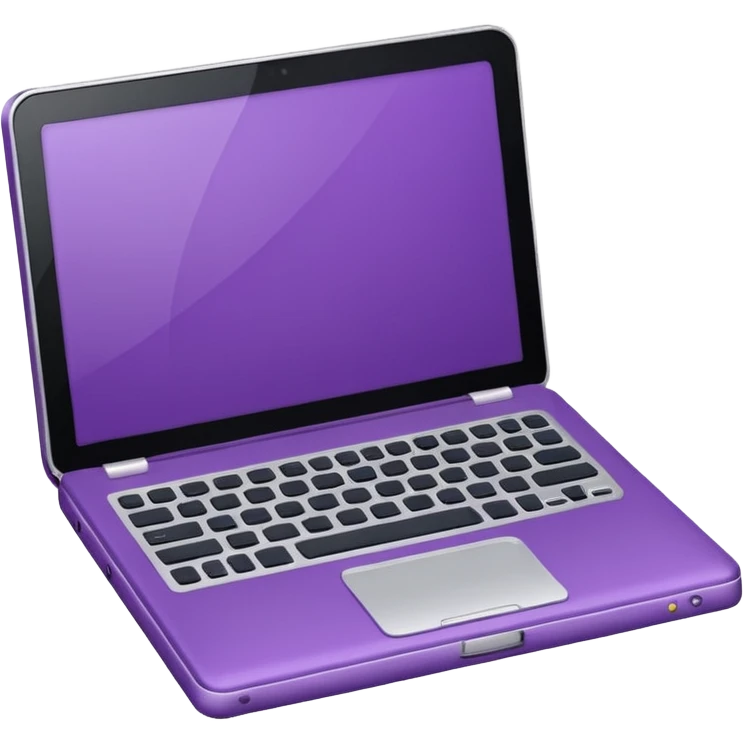 Purple icon: a book with laptop. Minimal, web style. emoji