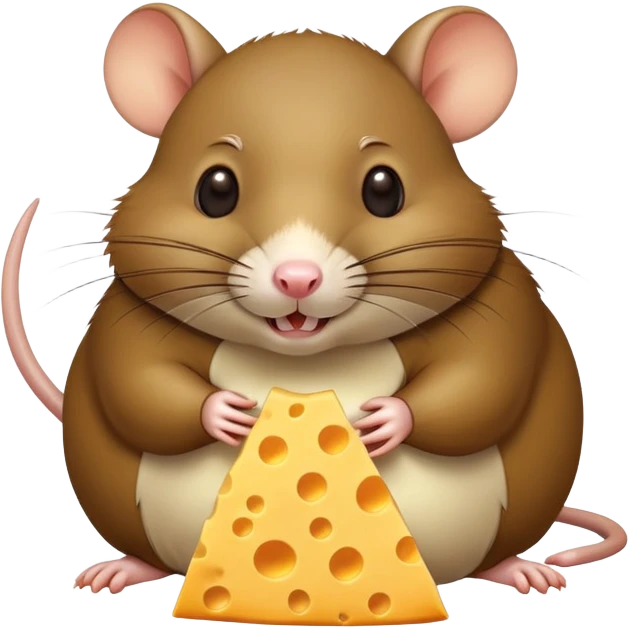 Fat rat eating cheese emoji