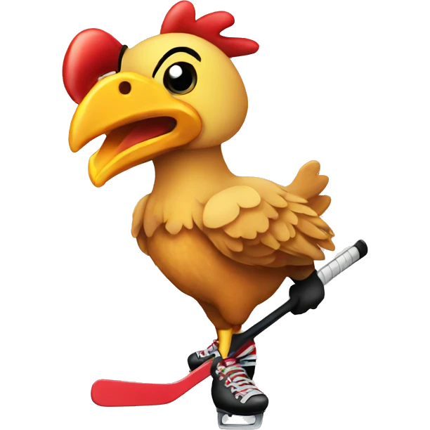 Chicken hockey  emoji