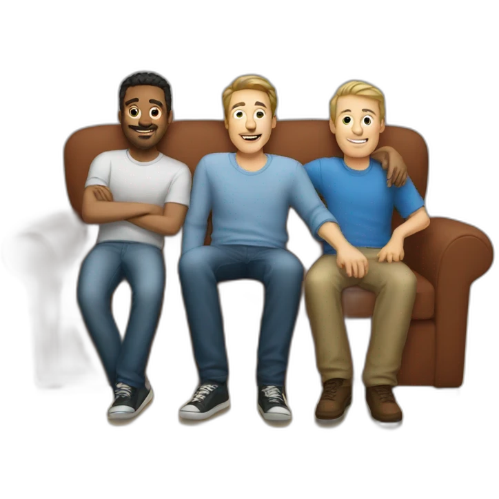 three white guys on the couch emoji