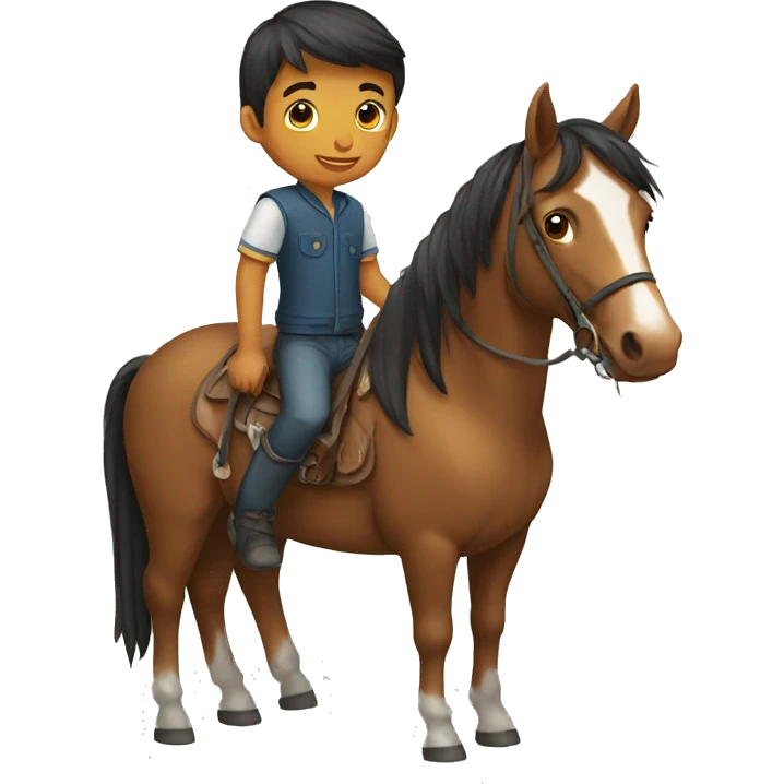A boy with horse emoji