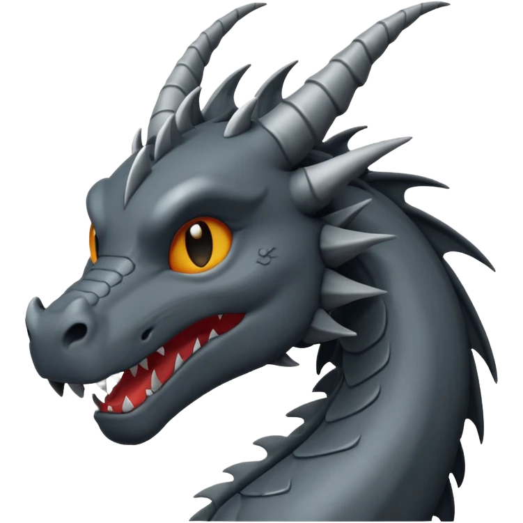 iOS emoji, minimal dragon symbol, dark fantasy, line icon emoji