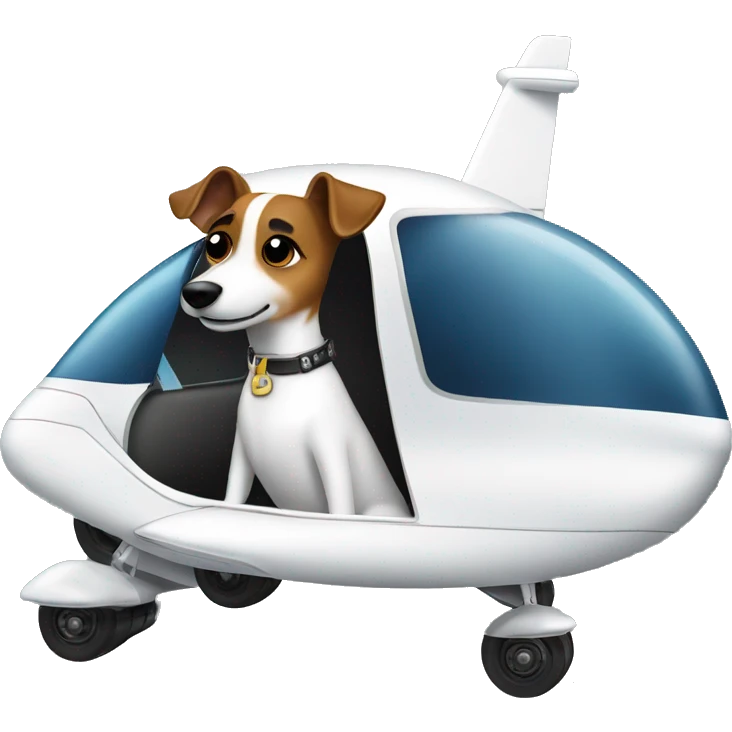a jack russel driving a private jet emoji