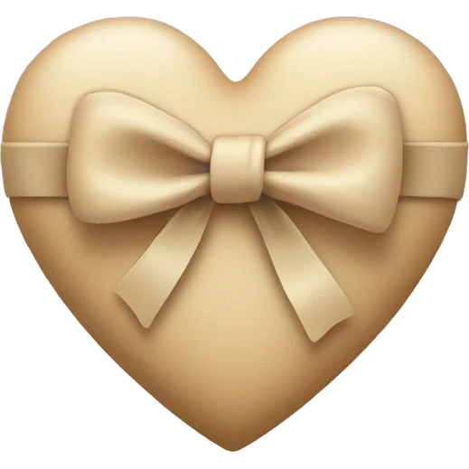 Beige heart with beige bow emoji