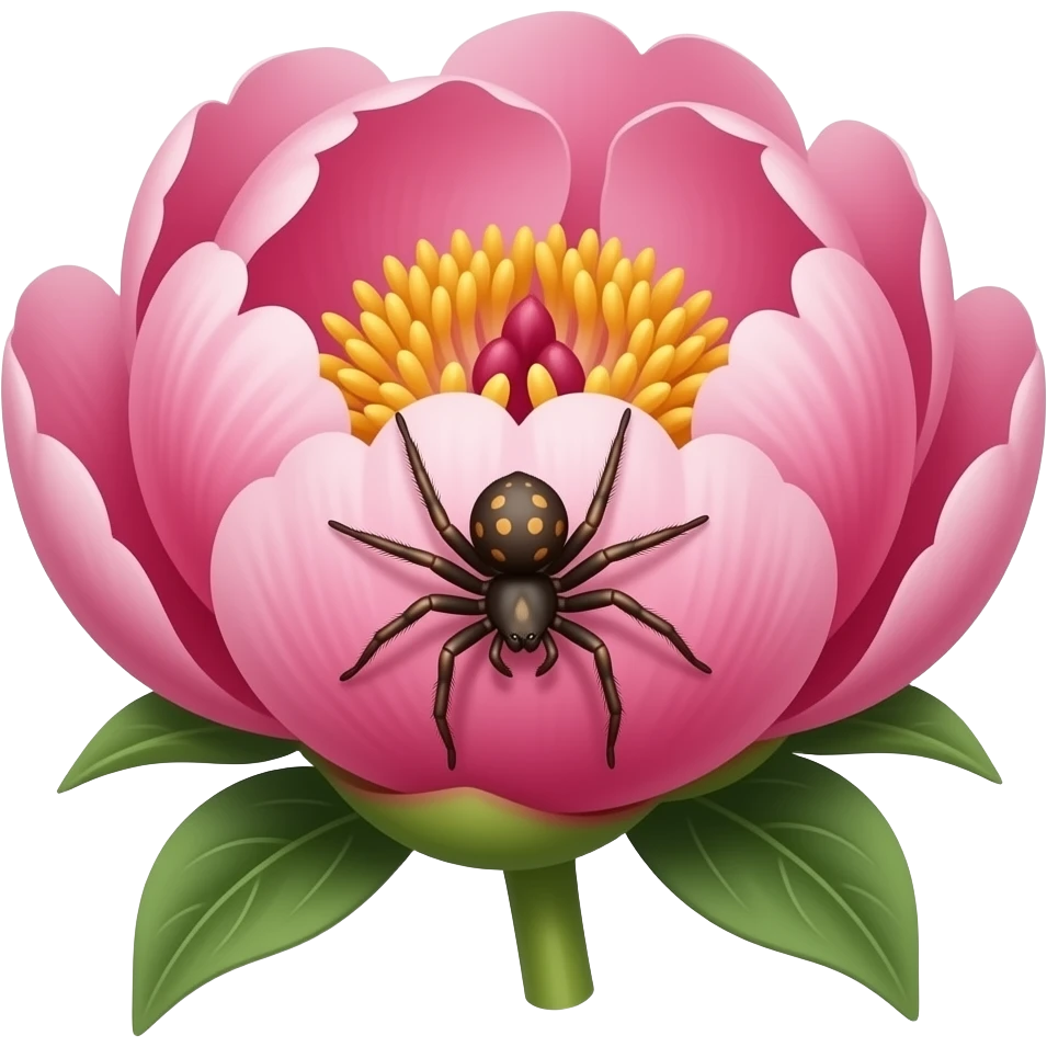 Alaska peony with spider on it emoji