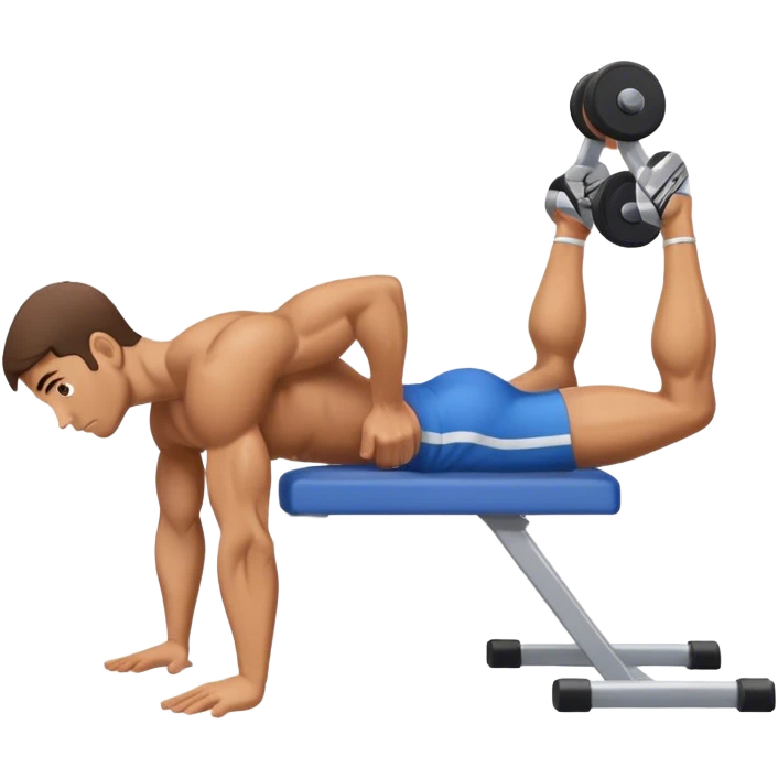 side-view man weighted glute-bridges emoji