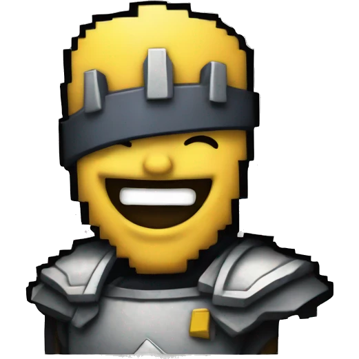 A pixel art crusader laughing out loud emoji