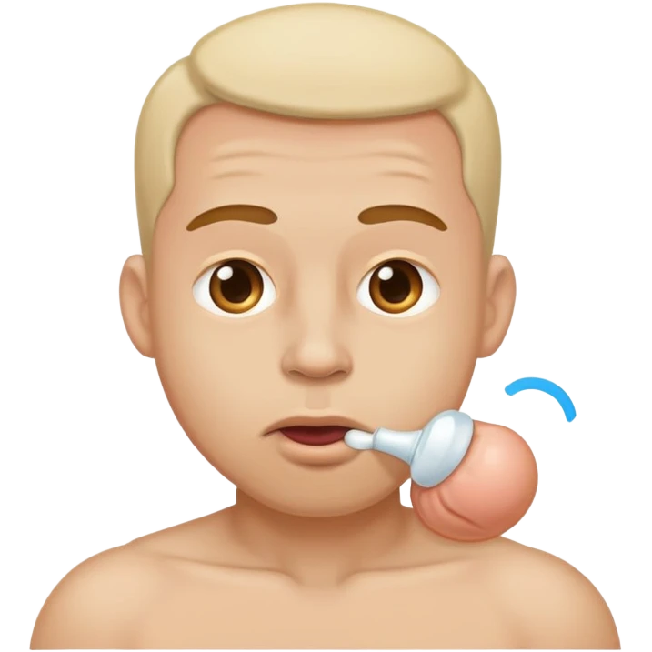 One male with another males testicles in his mouth  emoji