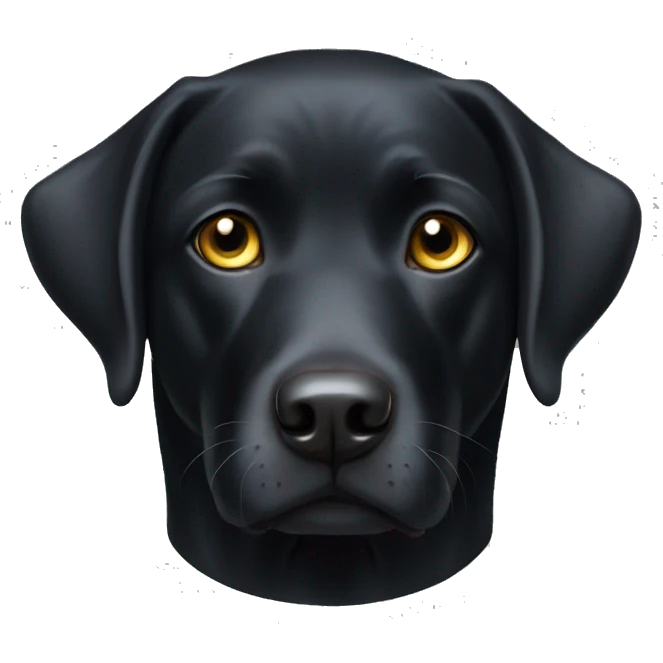 Black lab with golden eyes and white markings on chest emoji