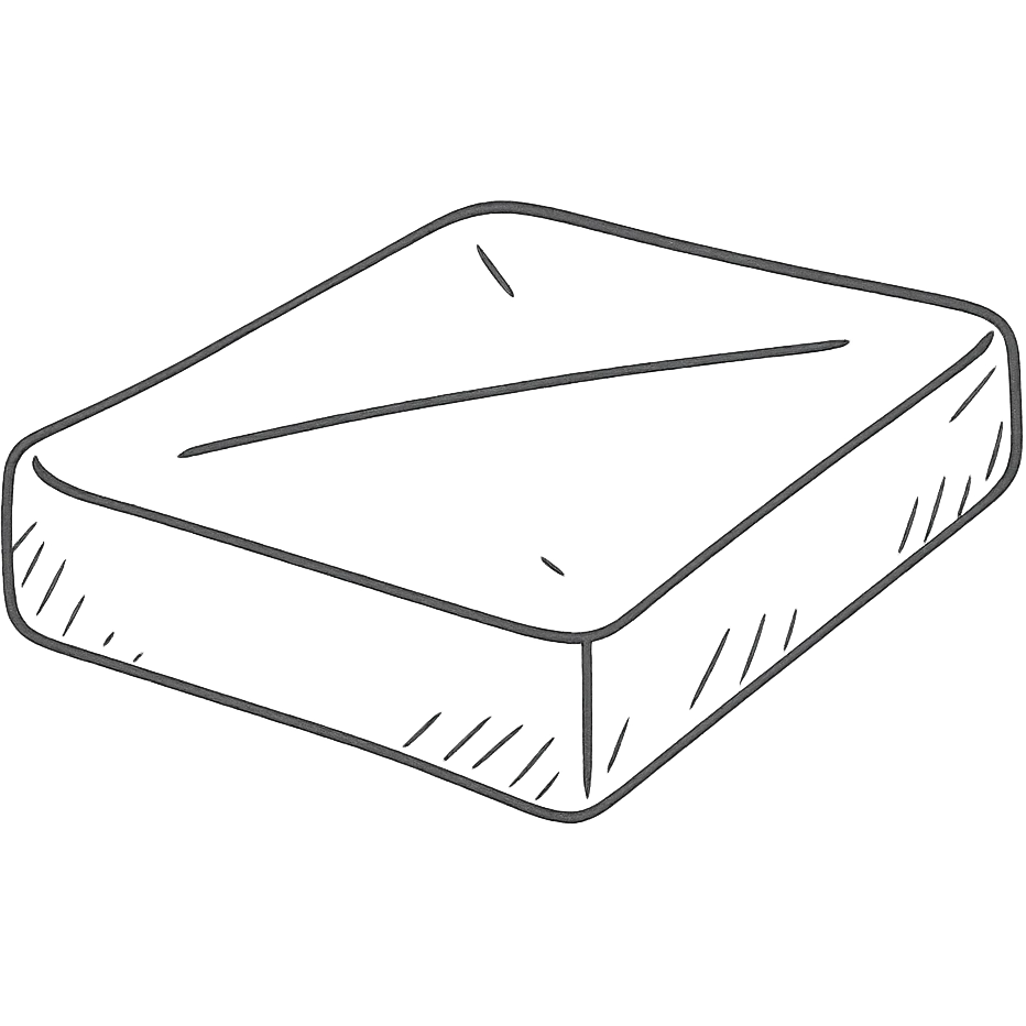 hand-drawn outlined crash mat in perspective with sketchy lines emoji