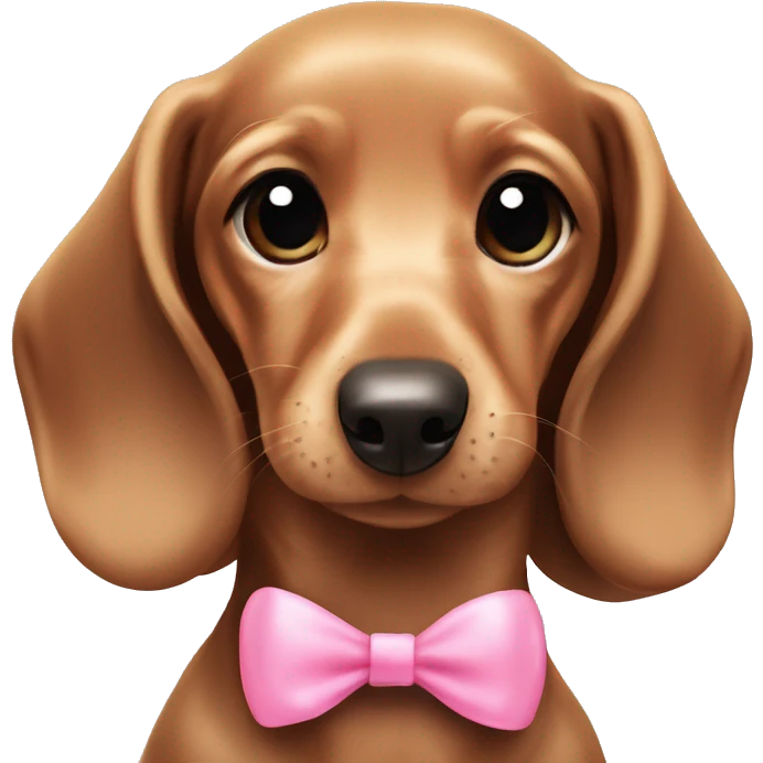 Miniature dachshund With pink bow￼ emoji