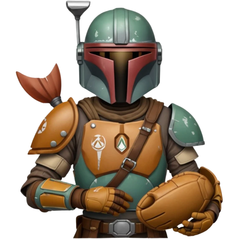 Mandalorian with a Catcher's mitt emoji