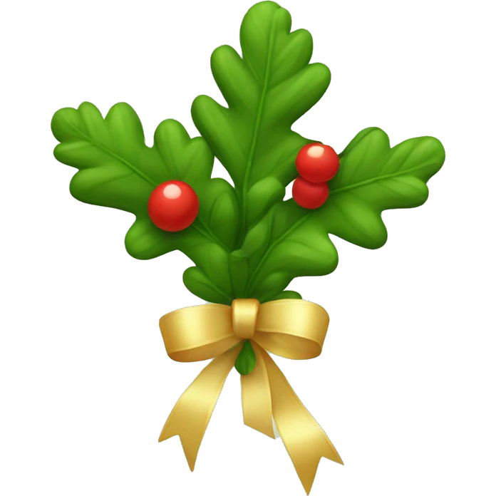 Mistletoe with ribbon emoji