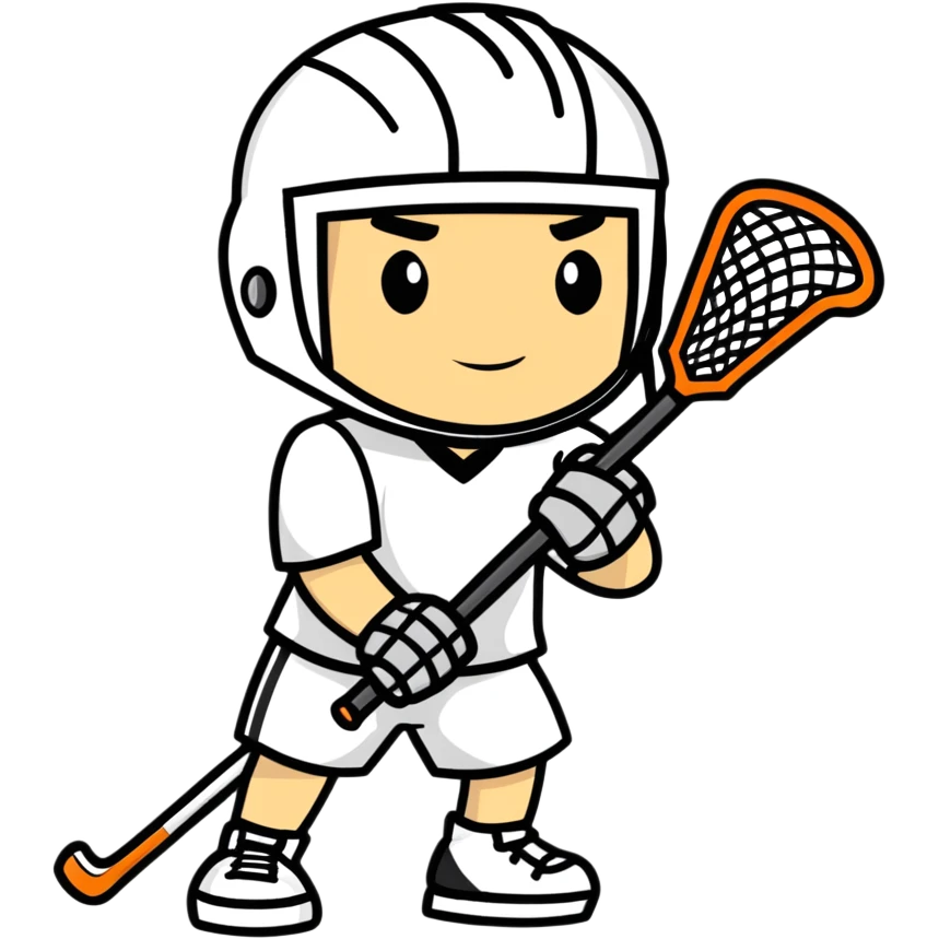 lacrosse player in hot summer emoji