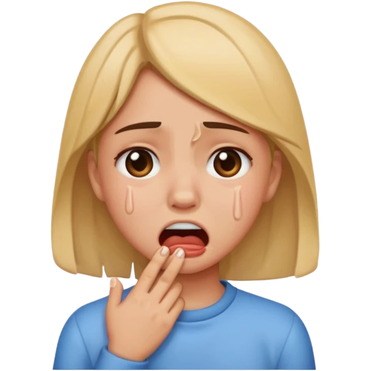 Girl cry and choking emoji