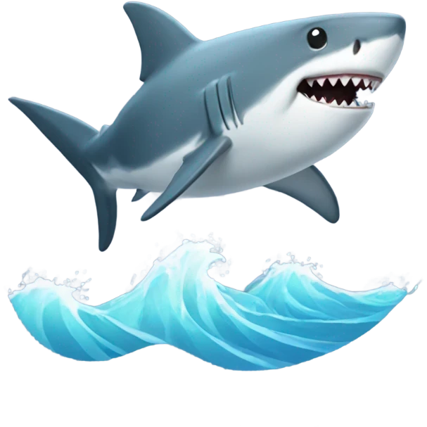 Shark wave emoji