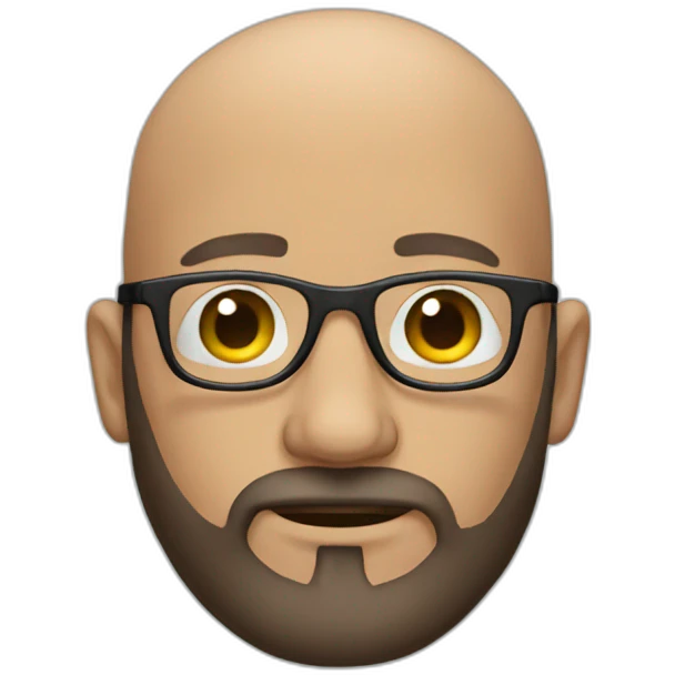 Beard bald man wearing glasses emoji