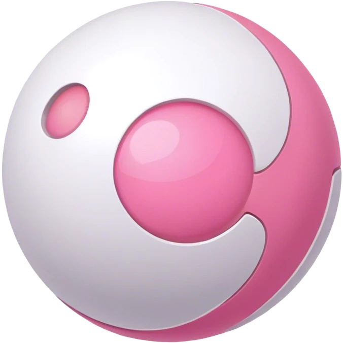 white ball with a pink ball inside of it emoji