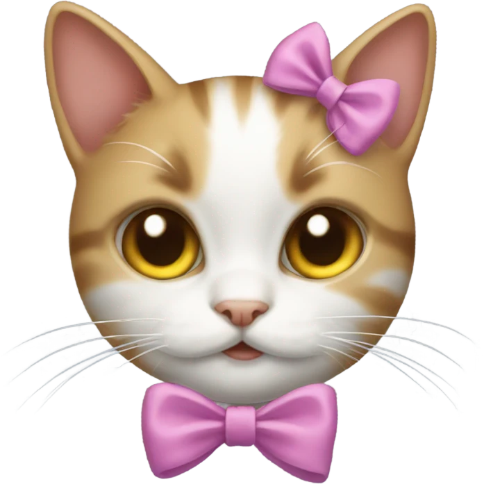 Cat with bow on its one dar emoji