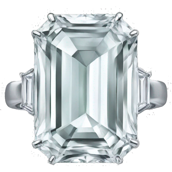 Emerald cut diamond ring  emoji