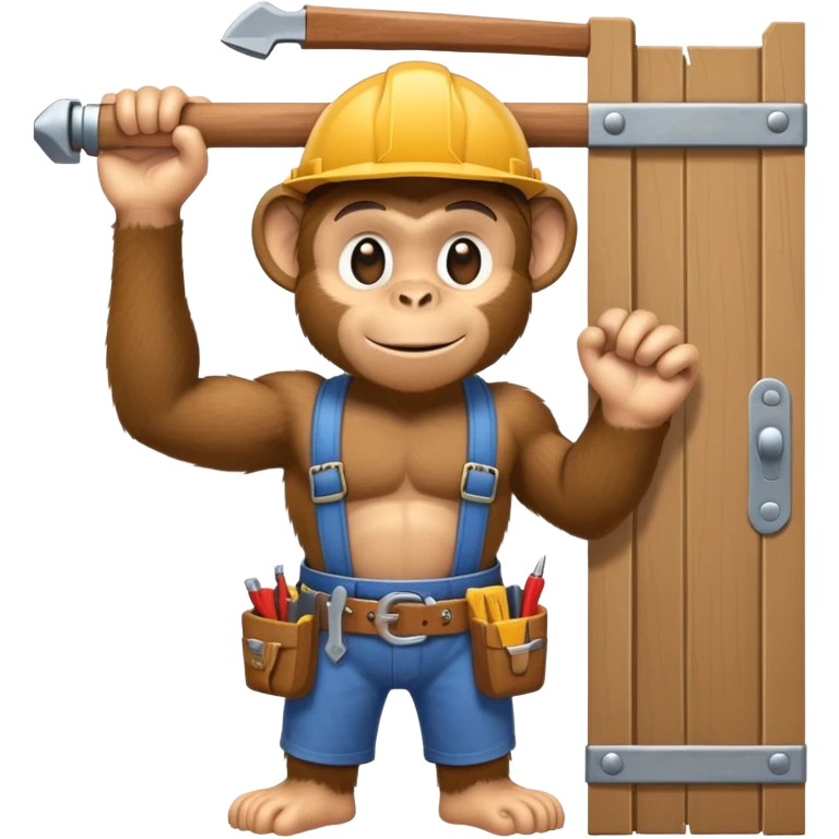 Monkey working putting a door up emoji