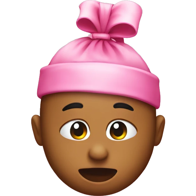 Emoji with a pink robbon on head emoji