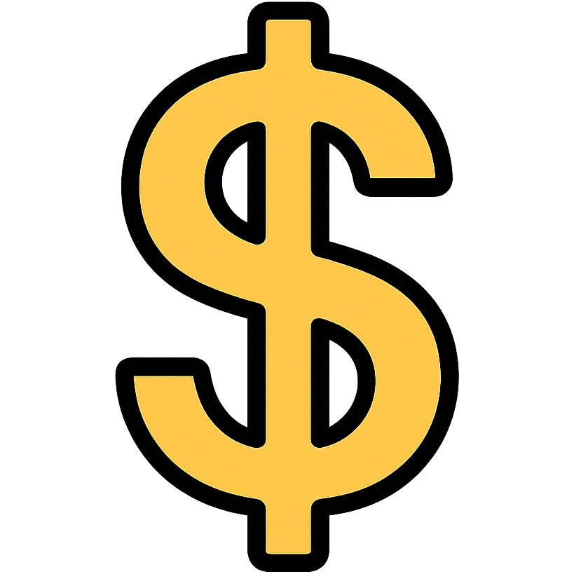 colored outline icon of a dollar symbol emoji