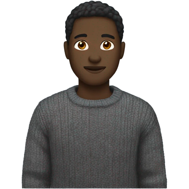 dark-skinned male in sweater emoji