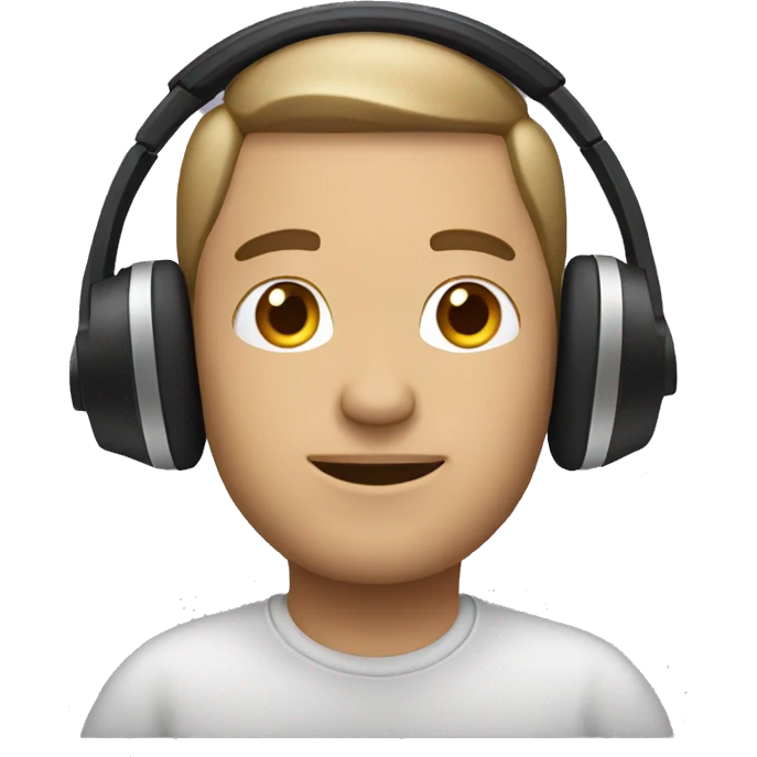 A fair man wearing headphones  emoji
