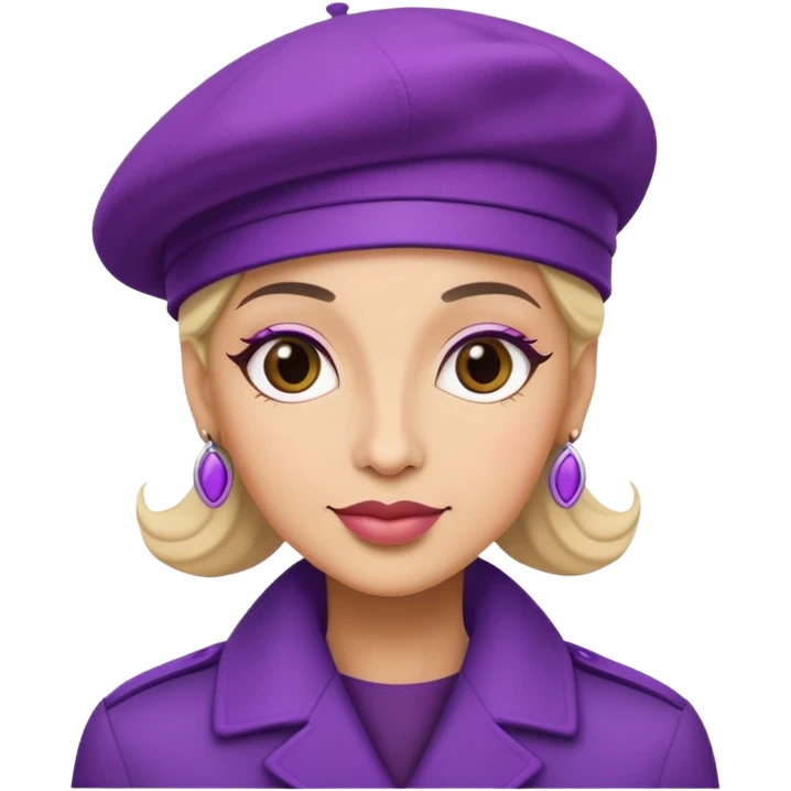 Music icon with purple parisian cafe vives emoji