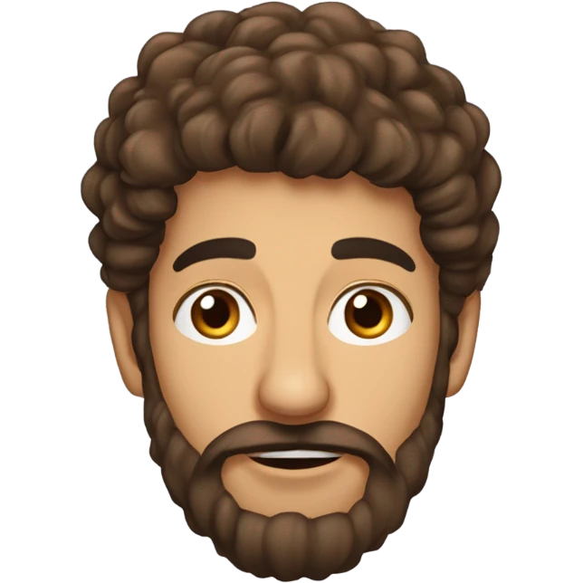 Un arabe avec les cheveux blouclés brun et un bouc emoji