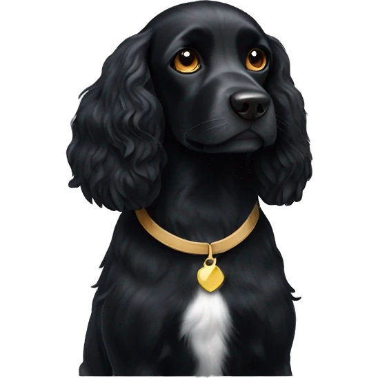 Black spaniel with white flash on chest emoji